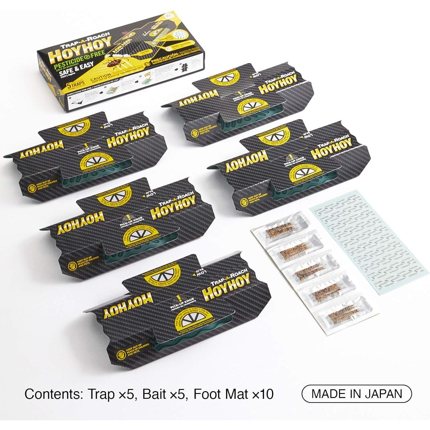 HOY_HOY_Trap_A_Roach_-_Bait_Glue_Traps,_Great_for_Home_with_Kids_&_Pets_Indoor,_Sticky_Pest_Control_Trap,_Roach_Killer,_Made_in_Japan_5_Traps