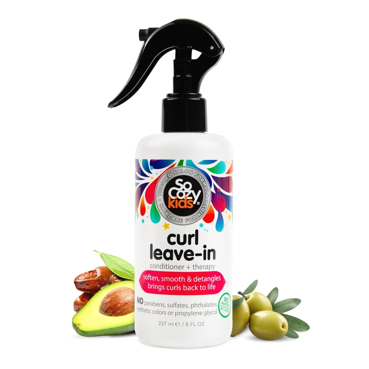 So_Cozy_Leave_In_Conditioner_Spray_(8_Fl_Oz)_Paraben-Free_Detangler_for_Kids'_Curly_Hair,_Gentle_&_Nourishing_with_Keratin,_Vitamin_B5,_Olive_Oil