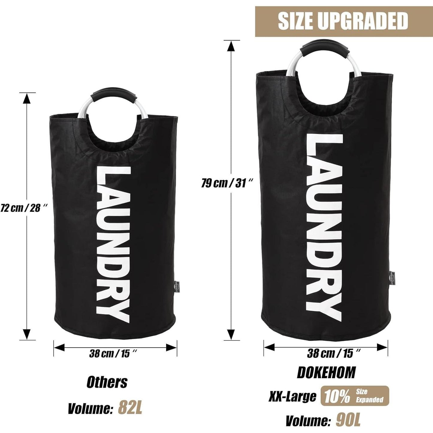 DOKEHOM_90L_Large_Laundry_Basket,_Collapsible_Laundry_Bag,_Freestanding_Tall_Clothes_Hamper,_Foldable_Washing_Bin