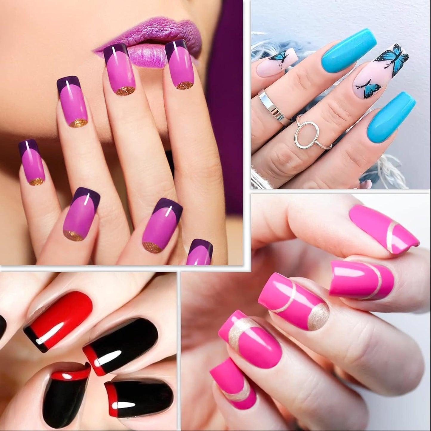 500PCS_Half_Cover_False_Nails_Tips_-_Acrylic_Nail_Tips,_krofaue_10_Sizes_Lady_French_Style_Acrylic_Artificial_Tip_Manicure_with_Box_for_Nail_Tips_Art_Salons_and_Home_DIY