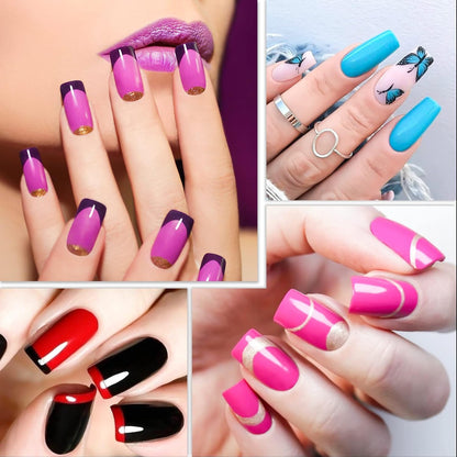 500PCS_Half_Cover_False_Nails_Tips_-_Acrylic_Nail_Tips,_krofaue_10_Sizes_Lady_French_Style_Acrylic_Artificial_Tip_Manicure_with_Box_for_Nail_Tips_Art_Salons_and_Home_DIY