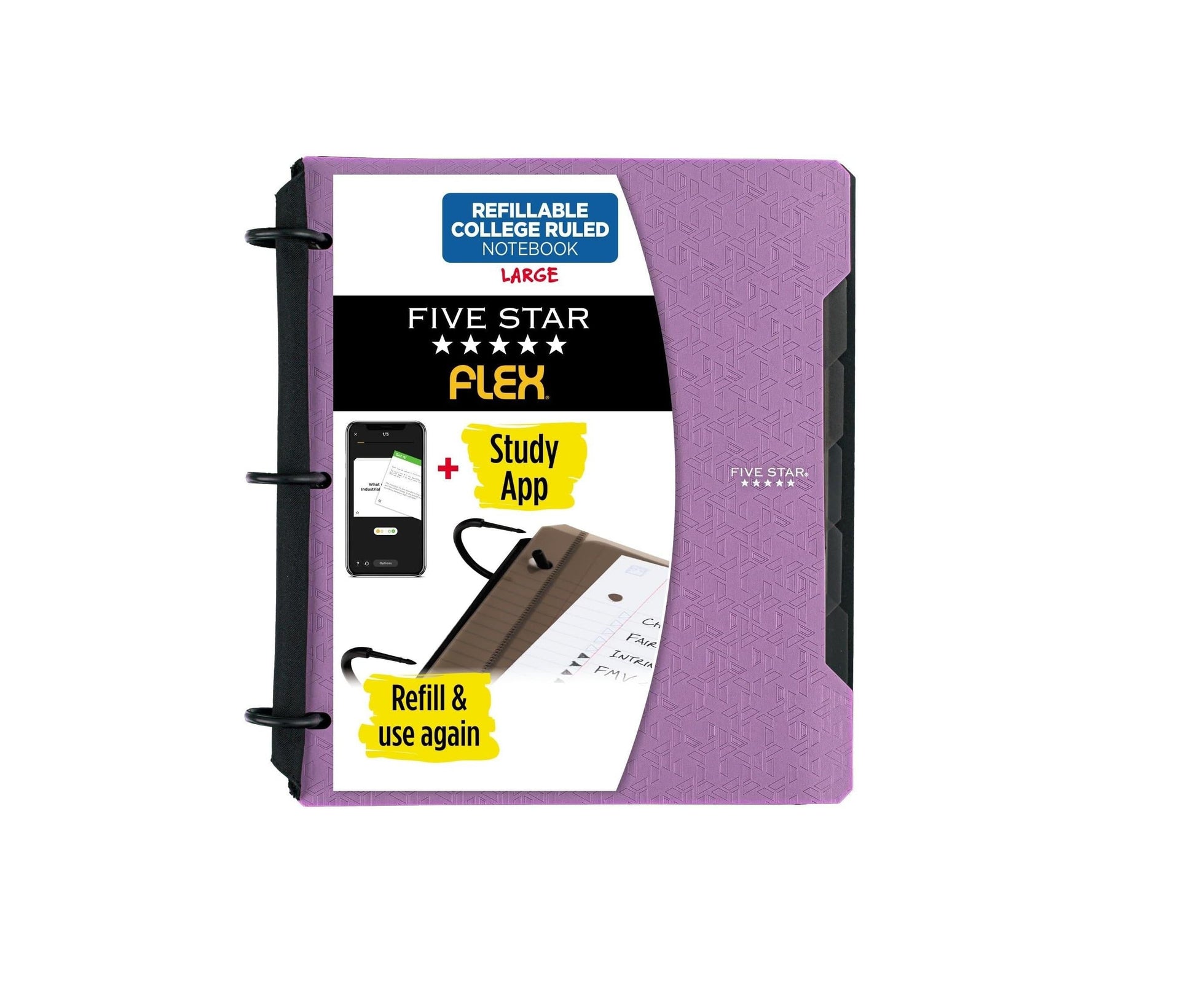Five_Star_Flex_Refillable_Notebook_+_Study_App,_College_Ruled_Paper,_1_Inch_TechLock_Rings,_Pockets,_Tabs_and_Dividers,_200_Sheet_Capacity,_Purple_(29328AB6)
