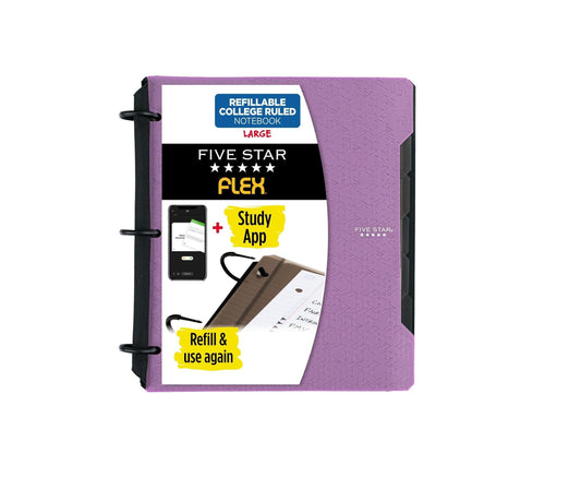 Five_Star_Flex_Refillable_Notebook_+_Study_App,_College_Ruled_Paper,_1_Inch_TechLock_Rings,_Pockets,_Tabs_and_Dividers,_200_Sheet_Capacity,_Purple_(29328AB6)