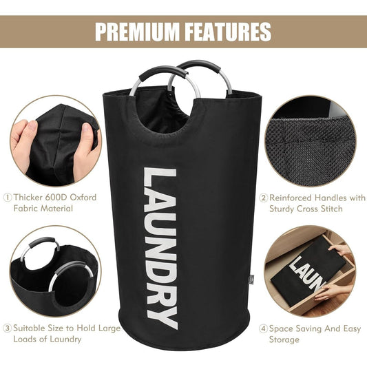 DOKEHOM_90L_Large_Laundry_Basket,_Collapsible_Laundry_Bag,_Freestanding_Tall_Clothes_Hamper,_Foldable_Washing_Bin