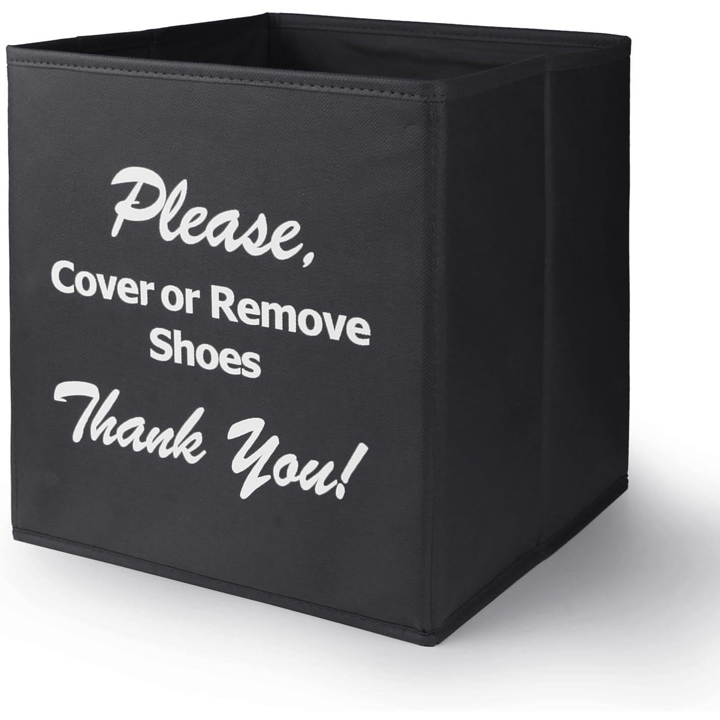 Opret_Large_Shoe_Cover_Box_Black,_Real_Estate_Agent_Supplies,_Disposable_Shoe_Cover_Dispenser_Box_for_Open_House,_Please_Cover_or_Remove_Shoes,_Foldable_Storage_Bin_for_Shoe_Bootie