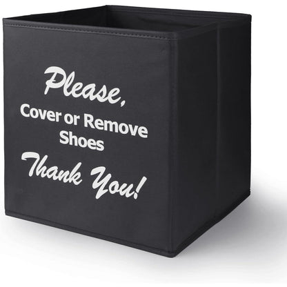 Opret_Large_Shoe_Cover_Box_Black,_Real_Estate_Agent_Supplies,_Disposable_Shoe_Cover_Dispenser_Box_for_Open_House,_Please_Cover_or_Remove_Shoes,_Foldable_Storage_Bin_for_Shoe_Bootie