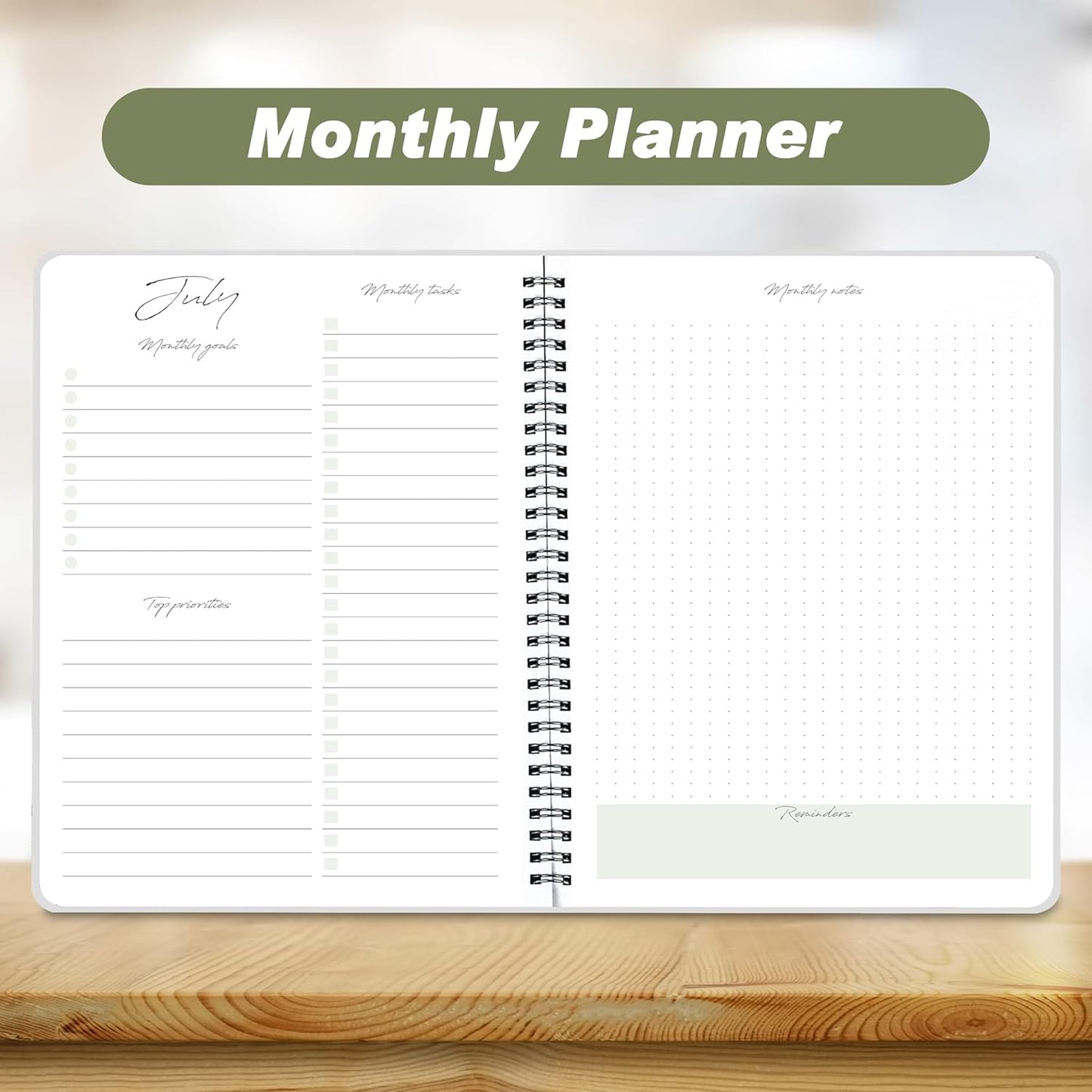 Monthly_Planner_Jan_2024_-_Dec_2025,Simple_Calendar_Planner_Notebook_7"_x_9"_Soft_PVC_Cover_Spiral_Binding_With_Goals_To_Do_List,_Easy_Organize_Your_Schedules