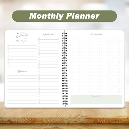 Monthly_Planner_Jan_2024_-_Dec_2025,Simple_Calendar_Planner_Notebook_7"_x_9"_Soft_PVC_Cover_Spiral_Binding_With_Goals_To_Do_List,_Easy_Organize_Your_Schedules