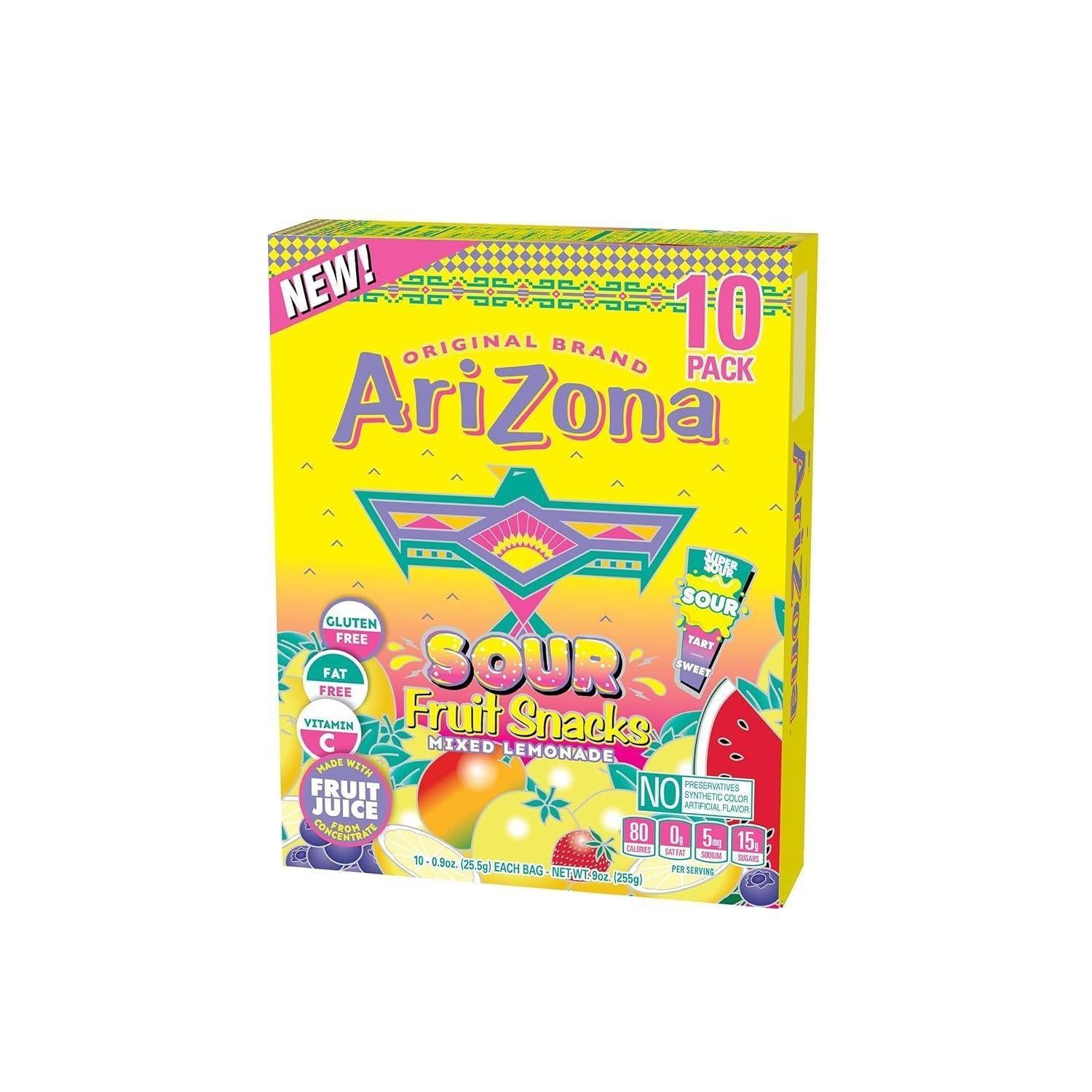 AriZona_Lemonade_Fruit_Snacks,_Sour_Lemonade/_Green_Tea/_Mixed_Fruit_-_0.9_oz,_10_count_Box