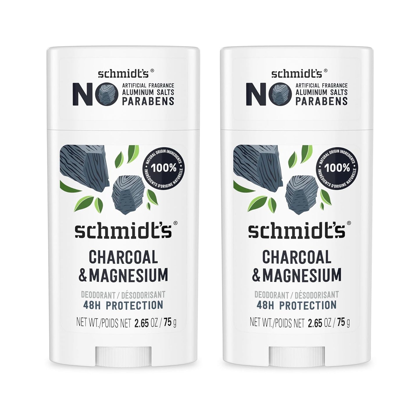 Schmidt's_Aluminum-Free_Vegan_Deodorant_Charcoal_&_Magnesium_with_48_Hour_Odor_Protection,_2_Count_for_Women_and_Men,_Natural_Ingredients,_Cruelty-Free,_2.65_oz,_Pack_of_2_Body_Care_Fragrance_Gentle_Scent_Comfort_Aroma_Cleanser