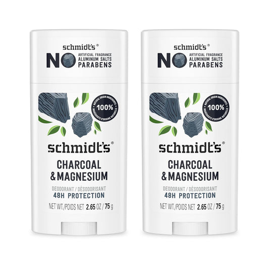 Schmidt's_Aluminum-Free_Vegan_Deodorant_Charcoal_&_Magnesium_with_48_Hour_Odor_Protection,_2_Count_for_Women_and_Men,_Natural_Ingredients,_Cruelty-Free,_2.65_oz,_Pack_of_2_Body_Care_Fragrance_Gentle_Scent_Comfort_Aroma_Cleanser