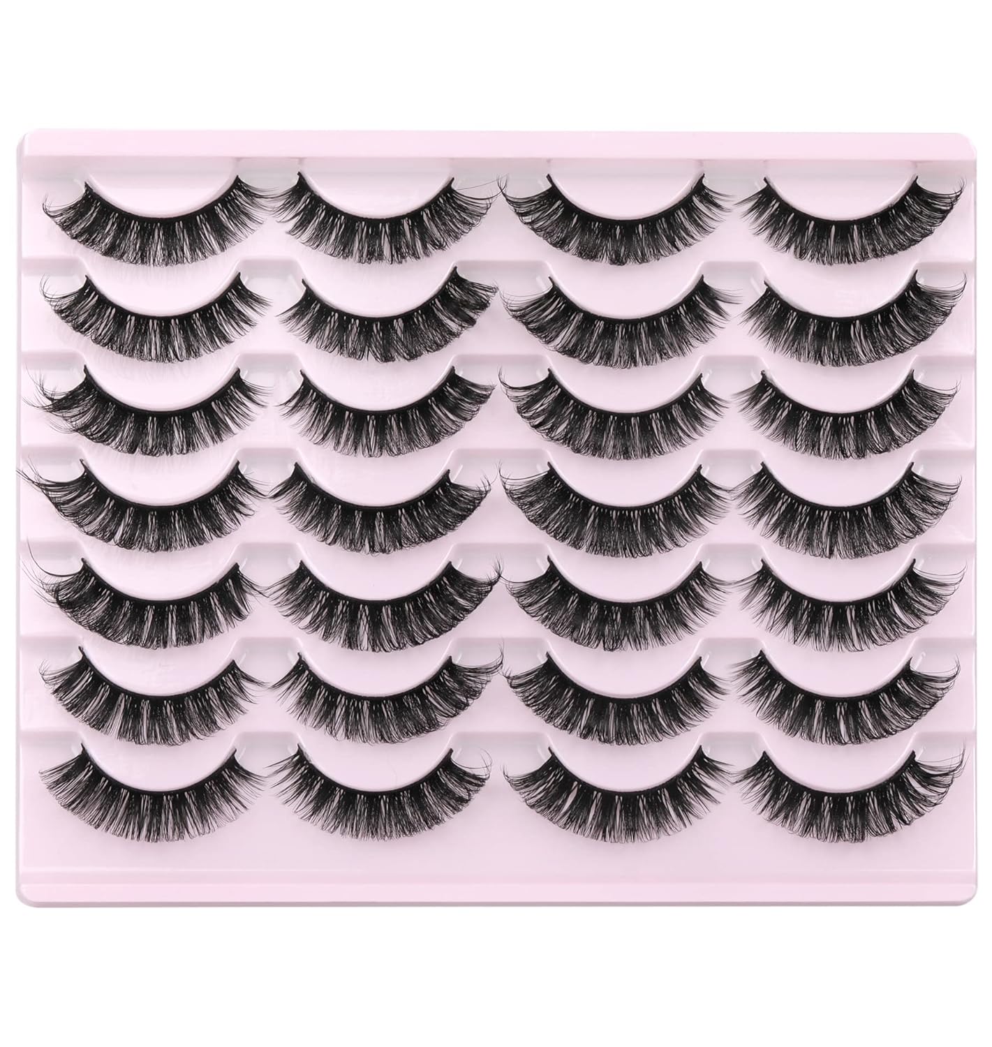 False_Eyelashes_Russian_Strip_Lashes_Fluffy_Fake_Eyelashes_Extension_D_Curl_Wispy_Handmade_Soft_Reusable_14_Pairs_Lashes_Pack_Eyelash_Extensions_Makeup_Cosmetic_Lash_Extensions_Eyelash_Extension_Eyelash_Extension_Lash_Extension