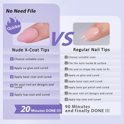 BTArtbox_XCOATTIPS_Natural_Nail_Tips_-Short_Almond_Press_On_Nails_Pink,_Long_Lasting_Soft_Gel_Nails_False_Nail,_Soak_Off_Acrylic_Fake_Nails_Extensions_for_Nail_Art_DIY_Summer_Gifts