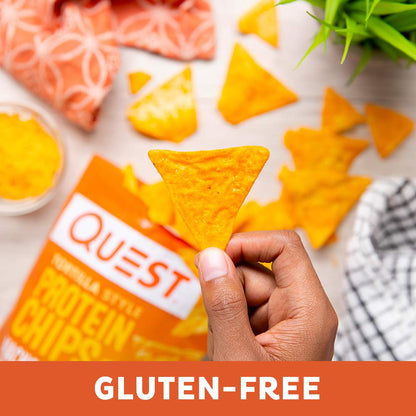 Quest_Nutrition_Nacho_Cheese_Tortilla_Style_Protein_Chips,_18g_Protein,_4g_Net_Carb,_Low_Carb,_Gluten_Free,_1.1_oz_(Pack_of_12)