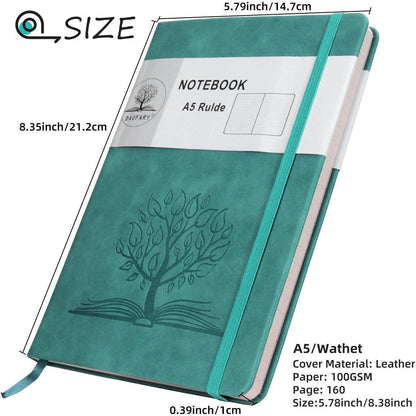 A5_Journal_Notebook,_Leather_Ruled_Notebooks_160_Pages_Diary_100gsm_Thick_Paper_Writing_Hardcover_Notebook_with_Pocket_for_Work_Men_Woman_8.4_x_5.7_in