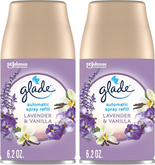 Glade_Automatic_Spray_Refill,_Air_Freshener_for_Home_and_Bathroom,_Lavender_&_Vanilla,_6.2_Oz,_2_Count_Fragrance_Scented_Burst_Perfume_Scent_Aroma