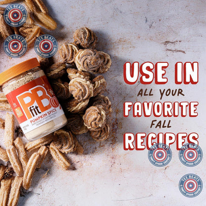 PBfit_15_Ounce_Pumpkin_Spice_Peanut_Butter_Powder,_Powdered_Spread_From_Real_Roasted_Peanuts,_7g_of_Protein_7%_DV,_Gluten-Free,_70_calories,_90%_less_fat_(Pack_1)