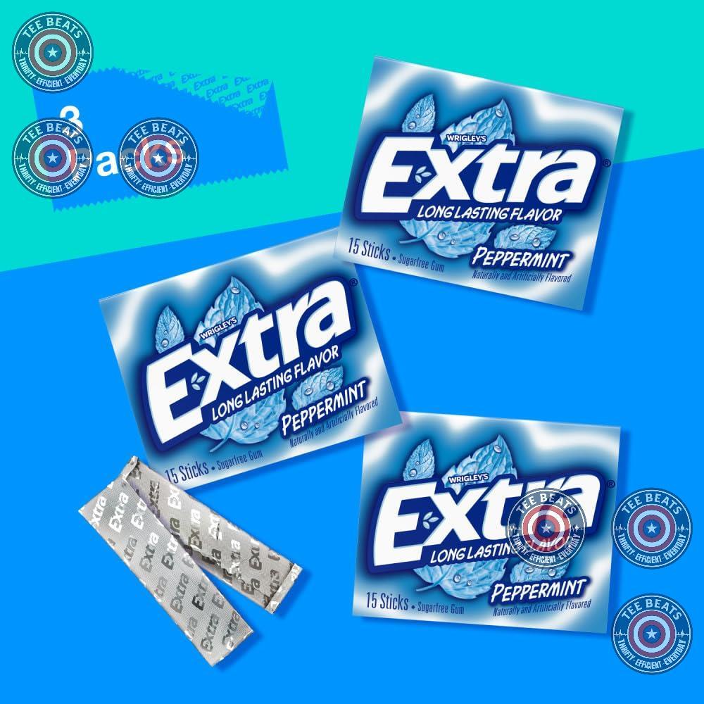 EXTRA_Peppermint_Sugar_Free_Gum_Back_To_School_Chewing_Gum,_3_Pack_Bulk_Gum_(45_Sticks_Total)