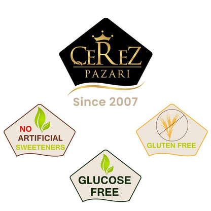 Cerez_Pazari_Turkish_Delight_with_Pomegranate_Flavour_200_gr_Gourmet__Gift_Box_Confectionery_Vegan_Candy_Dessert_Glucose_Free_Lokum_Approx.18_Pcs