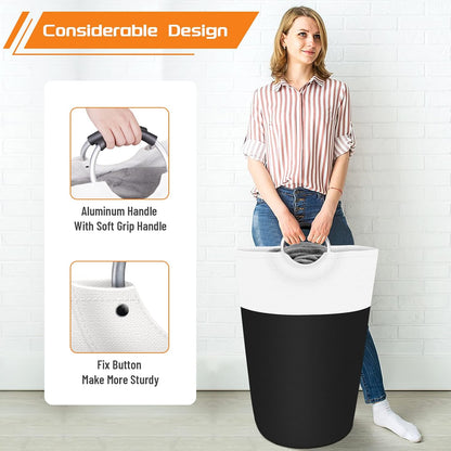 BlissTotes_Laundry_Basket,_Laundry_Hamper,_Collapsible_Laundry_Baskets,_Dirty_Clothes_Hamper,_Waterproof_with_Foam_Protected_Aluminum_Handles_for_College_Dorm,_Family