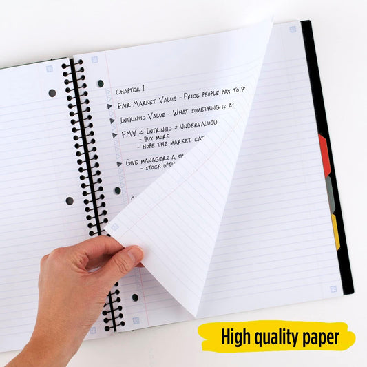 Five_Star_Spiral_Notebook_+_Study_App,_5_Subject,_College_Ruled_Paper,_Advance_Notebook_with_Spiral_Guard,_Movable_Tabbed_Dividers_and_Expanding_Pockets,_8-1/2"_x_11",_200_Sheets,_Black_(73144)