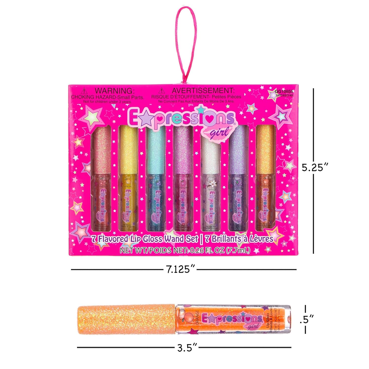 Expressions_7pc_Fruity_Flavored_Lip_Gloss_Set_-_Lip_Gloss_in_Assorted_Fruity_Flavors,_Non_Toxic_Makeup_for_Kids_&_Teens_Lipstick_Glossy_Cosmetic_Lip_Care