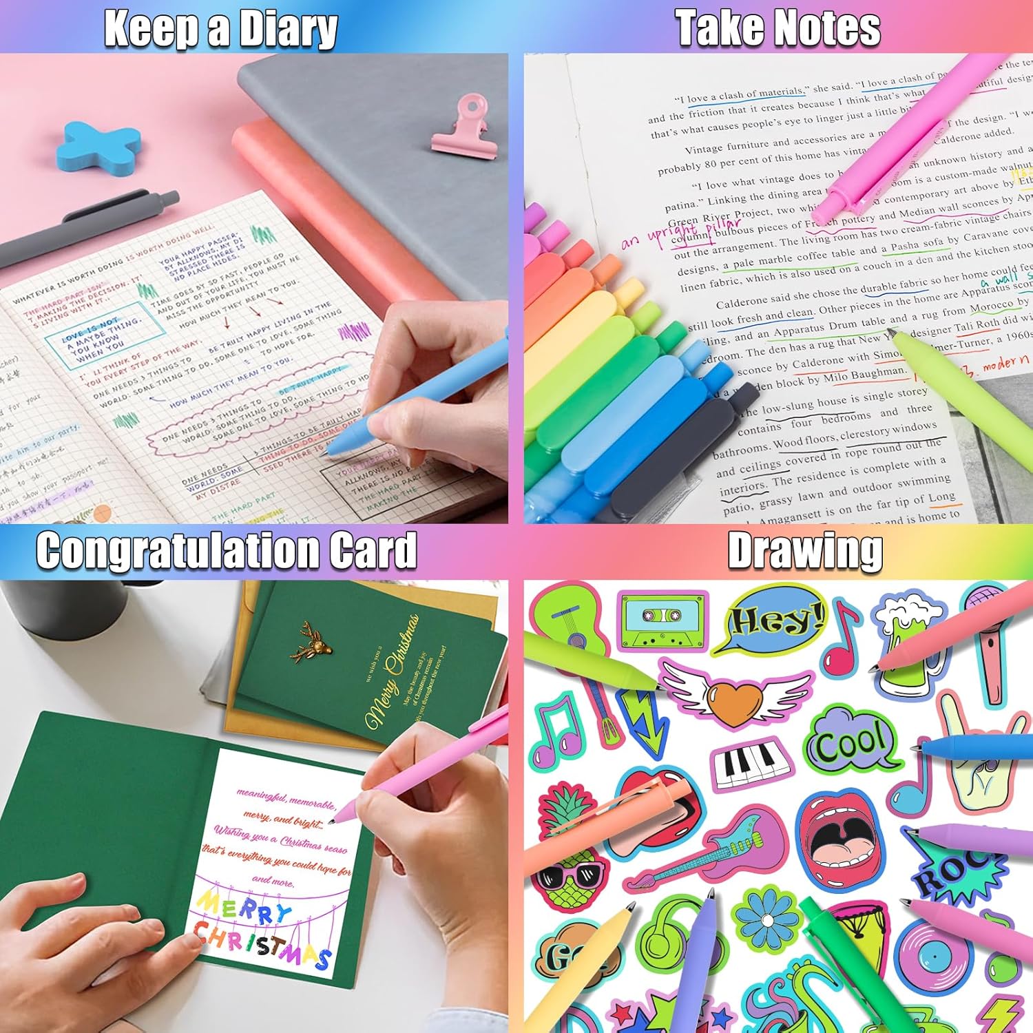 Gel_Pens_12_Retractable_Quick_Dry_Ink_Pens_Fine_Point_0.7mm,_Smoooth_Writing_Pens_Multicolor_for_Journaling,_Drawing,_Doodling,_and_Note_Taking,_Multicolor,_12-Count