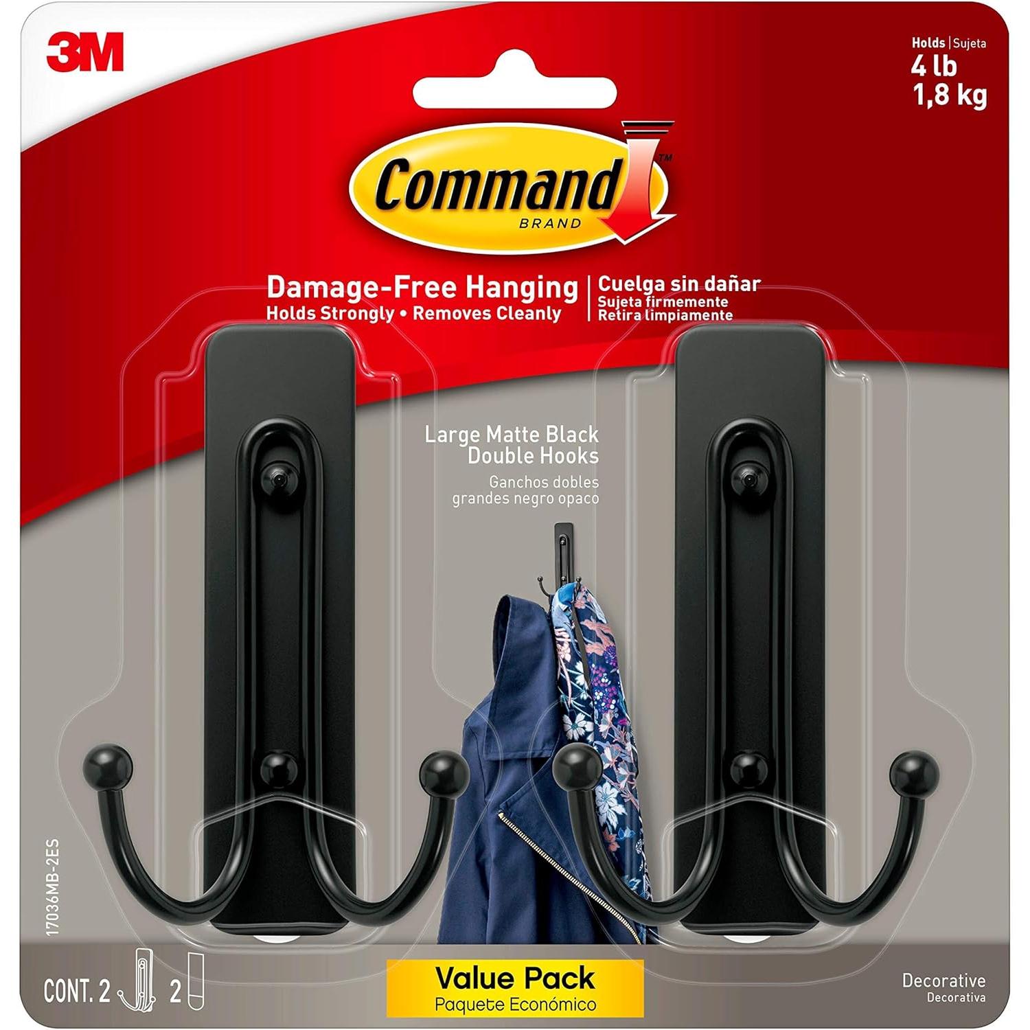 Command_Large_Matte_Black_Double_Hooks,_2_Hooks_and_2_Command_Strips,_Damage_Free_Hanging_Wall_Hooks_with_Adhesive_Strips,_Coat_Hooks_for_Hanging