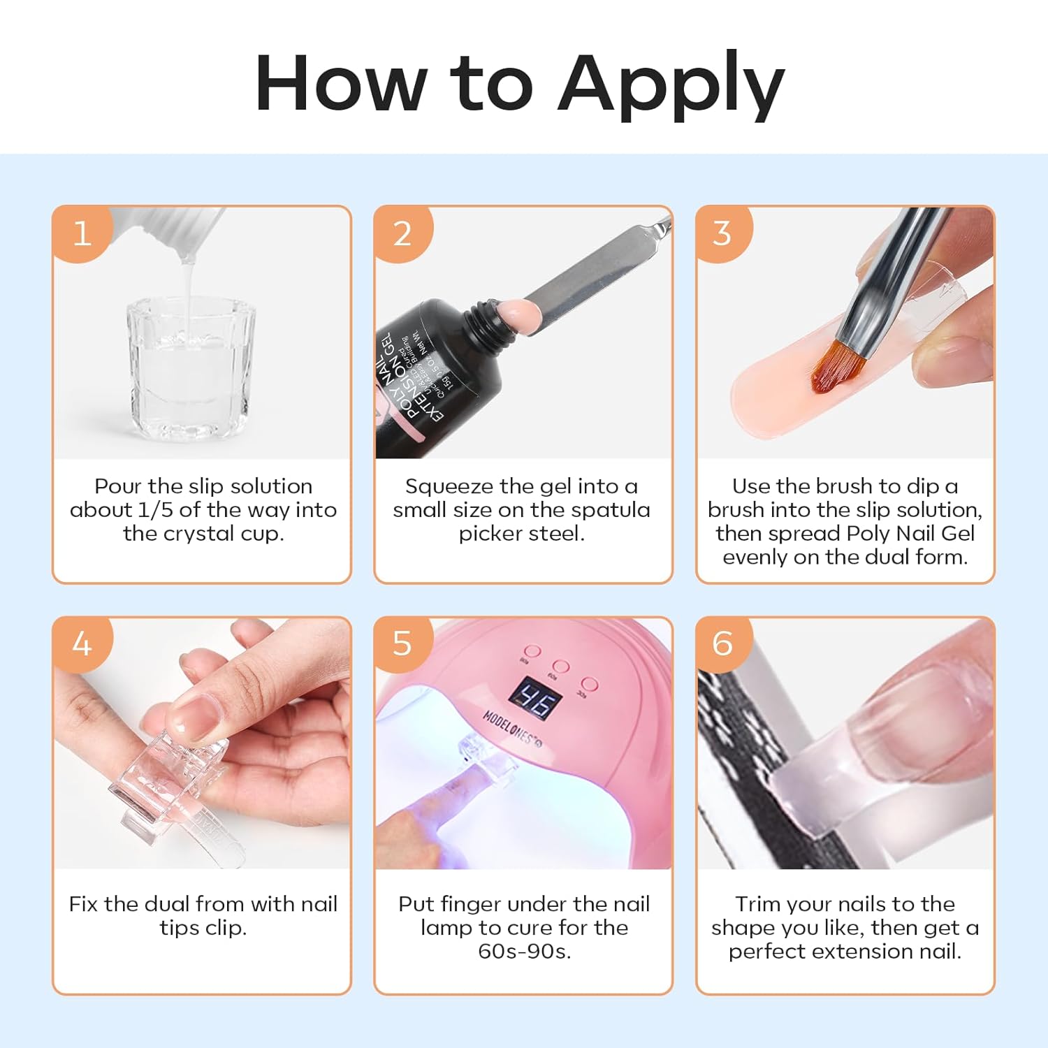 modelones_Slip_Solution_for_Poly_Gel,_2.8oz_Anti-Stick_Gel_Liquid_for_Poly_Gel_Nails_with_120Pcs_Flat_Dual_Nail_Forms_Nail_Tips_Clips_Kit