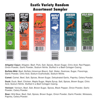 Buffalo_Bob's_Wild_Game_Meat_Snacks_(6_Pack),_Beef_Jerky_Variety_Pack,_Jerky_Gift_Baskets_for_Fathers/Dad,_Exotic_Random_Jerky_Sampler_Set,_Mens_Hunting_Stocking_Stuffers,_Jerky_Gift_Set