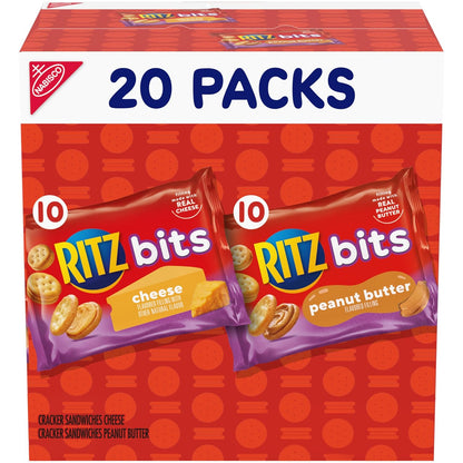 RITZ_Bits_Cheese_and_RITZ_Bits_Peanut_Butter_Cracker_Sandwiches_Variety_Pack,_20_Snack_Packs_with_Assorted_Flavors_and_Variety