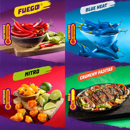 Takis_18_pc_/_1_oz_Variety_Pack,_Assorted_Flavored_Mixed_Rolled_Tortilla_Chips_–_(5)_Fuego,_Blue_Heat,_(4)_Nitro,_Crunchy_Fajitas