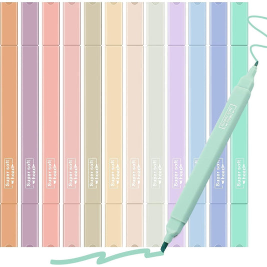 12_Pcs_Pastel_Highlighters_Bible_Highlighters_and_Pens_no_Bleed_Cute_Markers_Assorted_Colors_Highlighters_Aesthetic_Stuff_for_Bible_Study_Classoom_School_Supplies