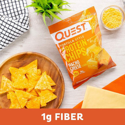 Quest_Nutrition_Nacho_Cheese_Tortilla_Style_Protein_Chips,_18g_Protein,_4g_Net_Carb,_Low_Carb,_Gluten_Free,_1.1_oz_(Pack_of_12)