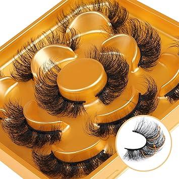 Focipeysa_Dramatic_Eyelashes_Fluffy_Faux_Mink_Lashes_22mm_Long_False_Eyelashes_D_Curl_Eyelashes_that_Look_Like_Extension_5_Pairs_Pack