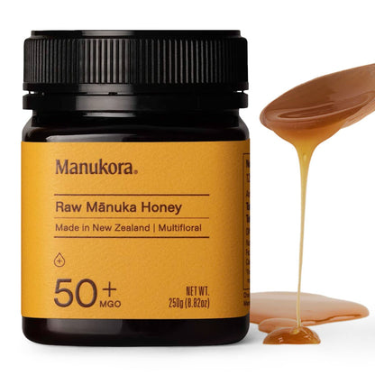 Manukora_Raw_Manuka_Honey,_MGO_50+,_New_Zealand_Honey,_Non-GMO,_Traceable_from_Hive_to_Hand,_Daily_Wellness_Support_-_250g_(8.82_Oz)