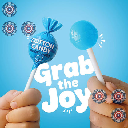 Cotton_Candy_Mini_Lollipops_–_65_Count_Bulk_Pack,_Individually_Wrapped_Sweet_Blue_Suckers_for_Kids,_Parties,_Birthdays,_Events_&_Parades