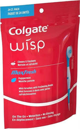 Colgate Optic White Wisp Disposable Mini Toothbrush, Cool Mint/ Red