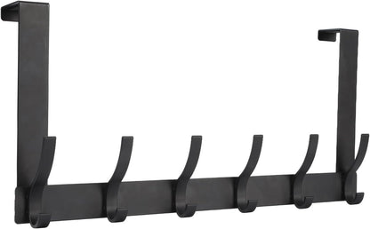 Optish_Over_The_Door_Hooks,_Door_Hanger_Hooks_for_Hanging,_Towel_Racks_for_Bathroom_with_12_Coat_Hook,_Coat_Rack_College_Dorm_Essentials_Bathroom_Accessories（1_Pack,_Black）
