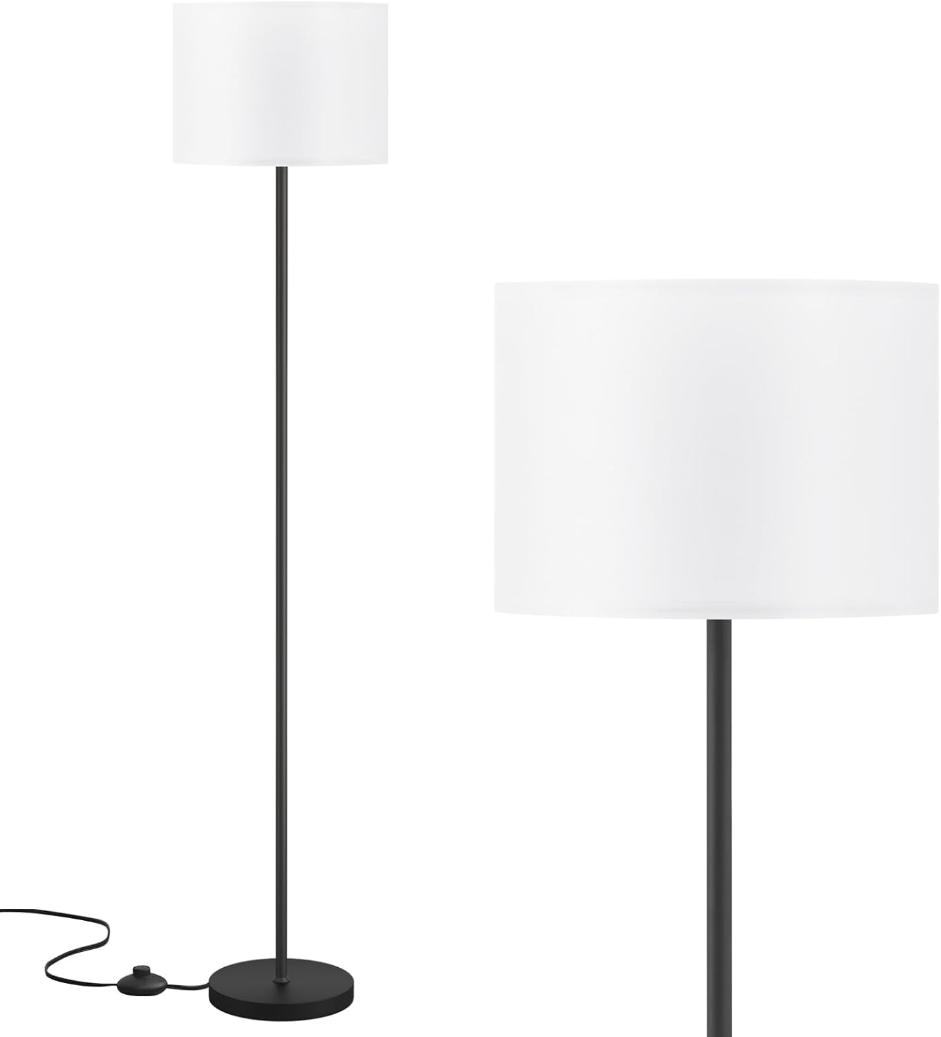 Modern_Floor_Lamp_Simple_Design_with_White_Shade,_Foot_Pedal_Switch,_60"_Small_Tall_Lamps_for_Living_Room_Bedroom_Office_Dining_Room_Kitchen,_Black_Pole_Lamp(Without_Bulb)