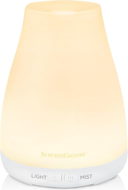 InnoGear_Essential_Oil_Diffuser_Ultrasonic_Diffusers_for_Home,_Basic_White_|_Cool_Mist_Humidifier,_Aromatherapy,_Large_Room,_Run_up_to_8hrs,_Waterless_Auto_Off,_7_Lights,_Living_Room,_Quiet_Operation