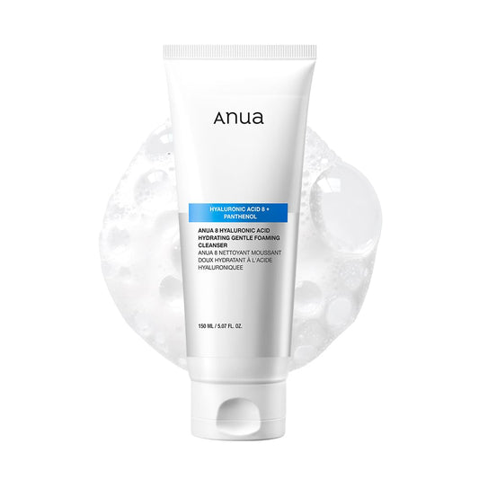 ANUA_Hydrating_Gentle_Foaming_Cleanser,_Daily_Face_Wash_for_Double_Cleansing,_Hyaluronic_Acid,_Zinc,_Panthenol,_for_Dry_&_Sensitive_Skin,_Sebum_Balance_Facial_Cleanser,_Korean_Skincare,_5.07_fl._oz