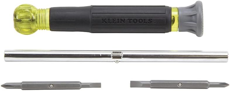 Klein_Tools_32581_4-in-1_Electronics_Screwdriver_Set_with_2_Slotted,_2_Phillips_Precision_Machined_Bits,_Ideal_for_Terminal_Blocks