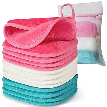 Makeup_Remover_Cloth,_6"_x_6"_Makeup_Remover_Towels_Reusable_Face_Cloth_for_Washing_Face,_Makeup_Remover_Pads_Microfiber_Face_Washcloth_with_Mesh_Bag