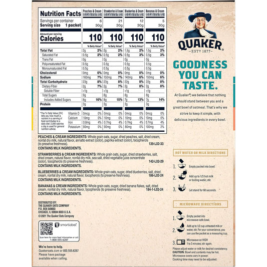 Quaker_Instant_Oatmeal_Fruit_&_Cream_Variety_Pack,_Single_Serve_Packets