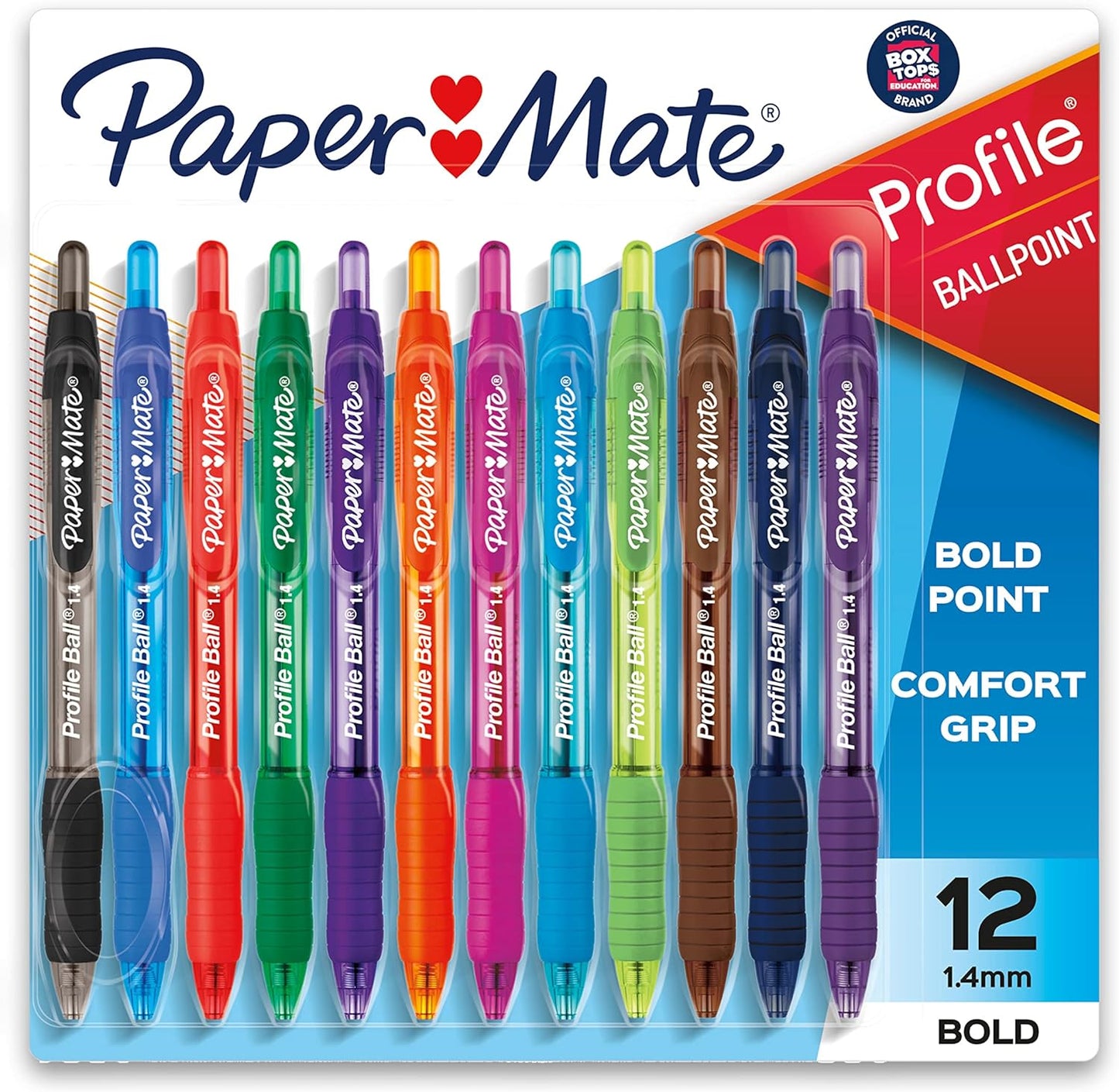 Paper_Mate_Profile_Retractable_Ballpoint_Pens,_Bold_1.4mm,_Assorted_Colors,_12_Count