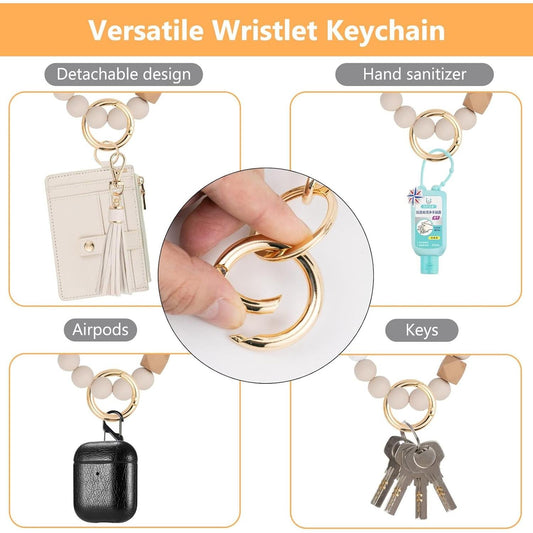 KNGITRYI_Wallet_Keychain_Wristlet_for_Women,Slim_RFID_Credit_Card_Holder_Purse_Tassel_Keychain_Bangle_Key_Ring_for_Men_Women