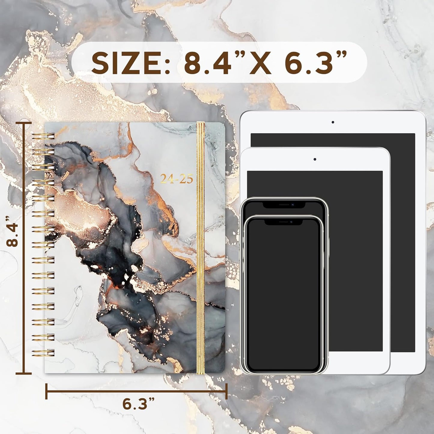 2024-2025_Planner_-_JUL_2024_-_JUN_2025,_Academic_Planner_2024-2025,_2024-2025_Planner_Weekly_and_Monthly,_6.3"_x_8.4",_Tabs,_Hardcover,_Back_Pocket