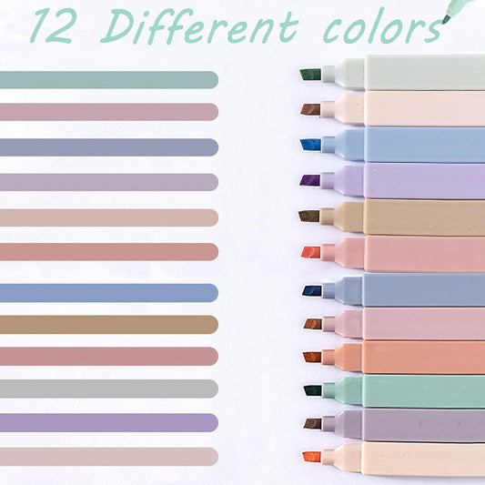 12_Pcs_Pastel_Highlighters_Bible_Highlighters_and_Pens_no_Bleed_Cute_Markers_Assorted_Colors_Highlighters_Aesthetic_Stuff_for_Bible_Study_Classoom_School_Supplies
