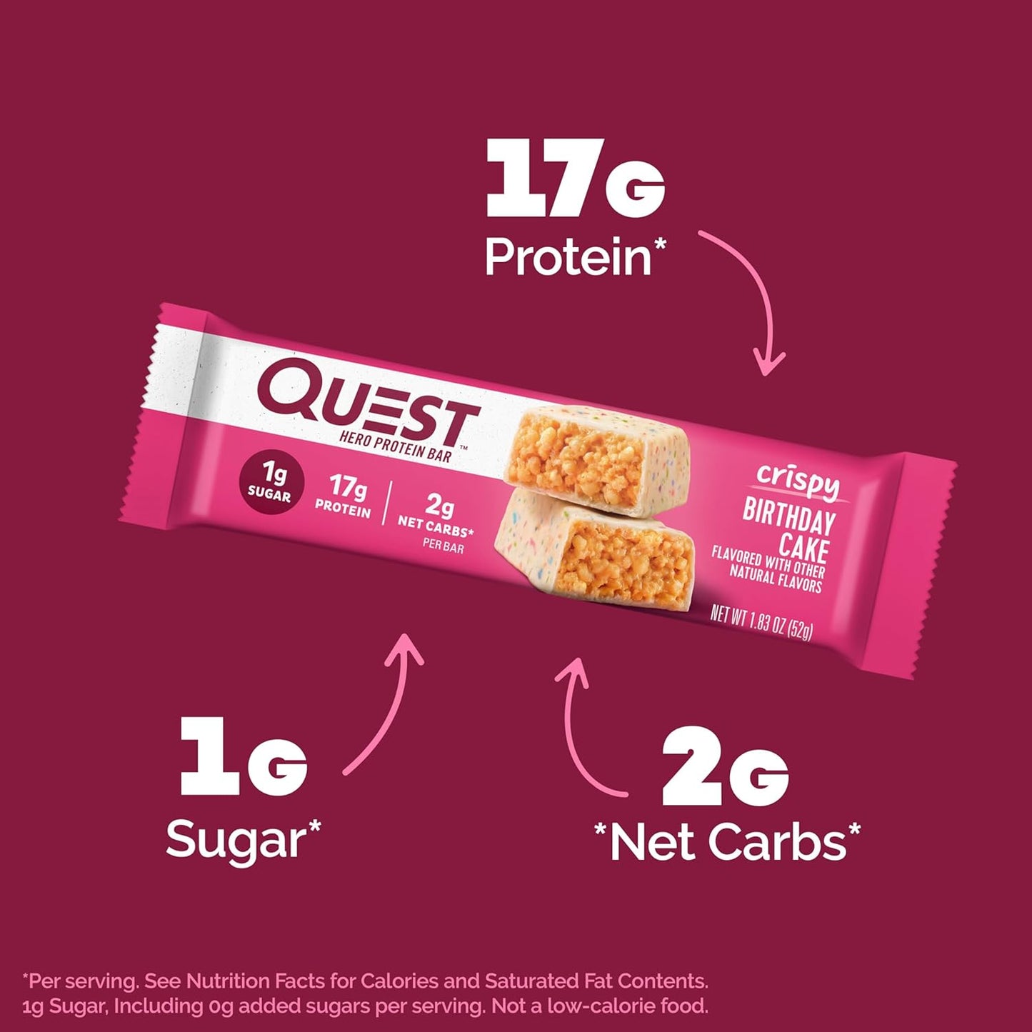 Quest_Nutrition_Crispy_Birthday_Cake_Hero_Protein_Bar,_17g_Protein,_1g_Sugar,_2g_Net_Carbs,_Gluten_Free_Snack,_Keto_Friendly,_4_Count